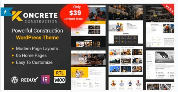 Koncrete – Construction Building WordPress Theme v2.0.4