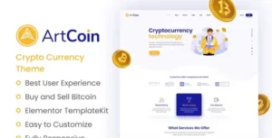 ArtCoin Bitcoin & Cryptocurrency Elementor Template Kit