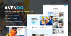 Avendo - Construction Elementor Template Kit