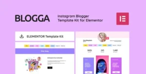 BLOGGA - Instagram Blogger Elementor Template Kit