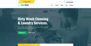 DirtyWash - Dry Cleaning & Laundry Service Elementor Template Kit