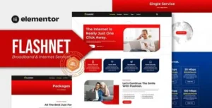 Flashnet - Broadband & Telecom Internet Provider Elementor Template kit