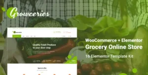 Growceries - Food & Grocery Store Elementor Template Kit