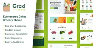 Groxi - Grocery Store Elementor Template Kit