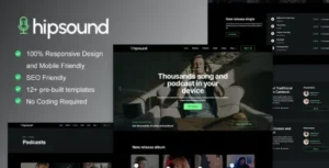 Hipsound - Music Streaming & Podcast Elementor Template Kit