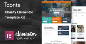 iDonte - Charity Non-Profit Elementor Template Kit