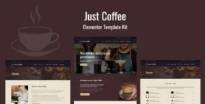 Justcoffee - Cafe and Coffee Elementor Template Kit