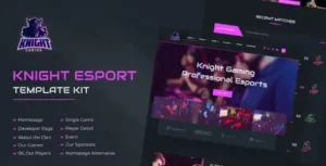 Knight eSports & Gaming Elementor Template Kit