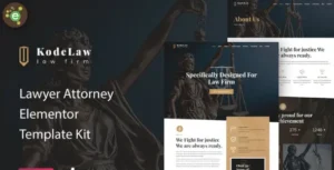 Kodelaw - Lawyer Attorney Elementor Template Kit