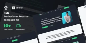 Kulo - Professional Resume Elementor Template Kit