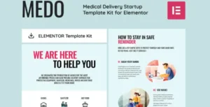 MEDO - Medical Delivery Startup Elementor Template Kit