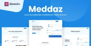 Meddaz - SaaS Medical Elementor Template Kit