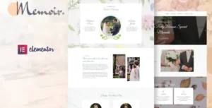 Memoir - Wedding Event & Party Organizer Elementor Template Kit