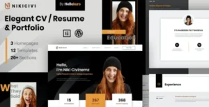 Nikicivi - Elegant CV-Resume & Portfolio Elementor Template Kit