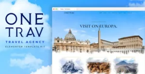 Onetrav - Travel Agency Elementor Template Kit