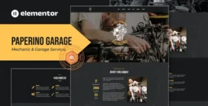 Paperino Garage - Mechanic Elementor Template Kit