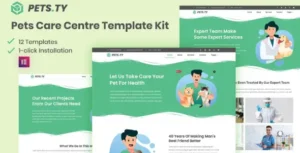 Pets.Ty - Pets Care Clinic Elementor Template Kit