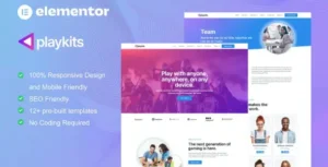 Playkits - Video Game Publisher & Shop Elementor Template Kit