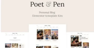 Poet & Pen - Personal Blog Elementor Template Kit