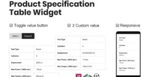 Product Specification Table Widget For Elementor