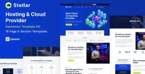 Stellar - Hosting & Cloud Provider WordPress Elementor Template Kit