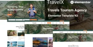 TravelX - Travels Tourism Agency Elementor Template Kit