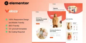 Veloza - Influencer & Talent Agency Elementor Template Kit