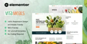 Vitameals - Fruits & Vegetables Store Elementor Template Kit