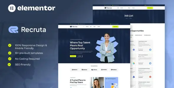 Recruta – Human Resources & Recruitment Agency Elementor Template Kit