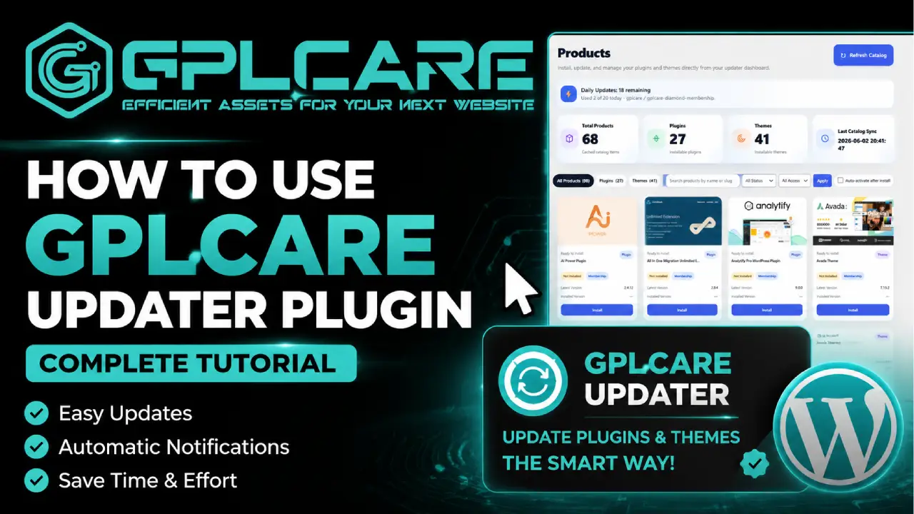 GPLCARE Updater Plugin Tutorial