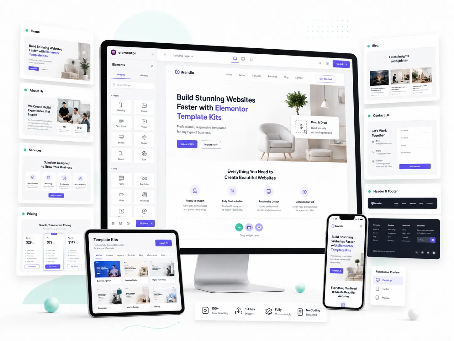 Elementor template kits for WordPress websites on GPLCare